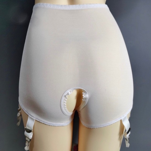 S/M RED Crotchless Girdle Pantie, Garter Belt Pantie Girdle 20" to 30" waist - Picture 8 of 8